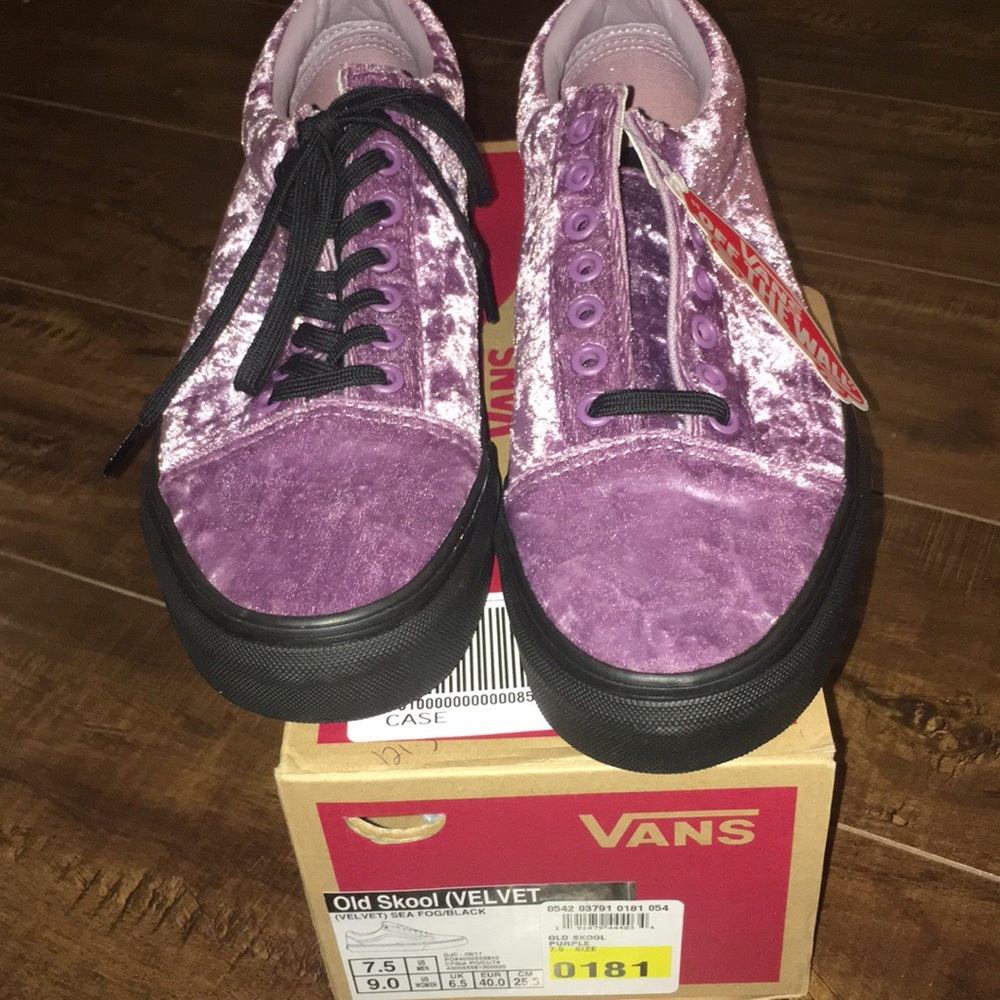 Purple velvet vans
